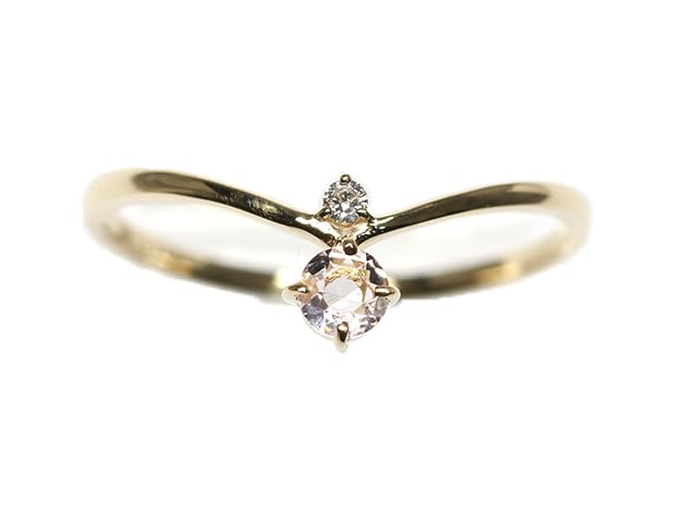 【限定値下げ】K10WG モルガナイト　ダイヤモンド取巻リング K18PG モルガナイト ダイヤモンド取り巻きリング